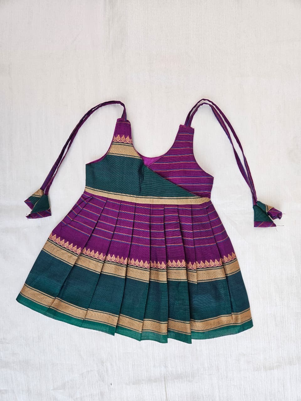 New Born Purple Chettinad Cotton Frock LF1683 - Prince N Princess