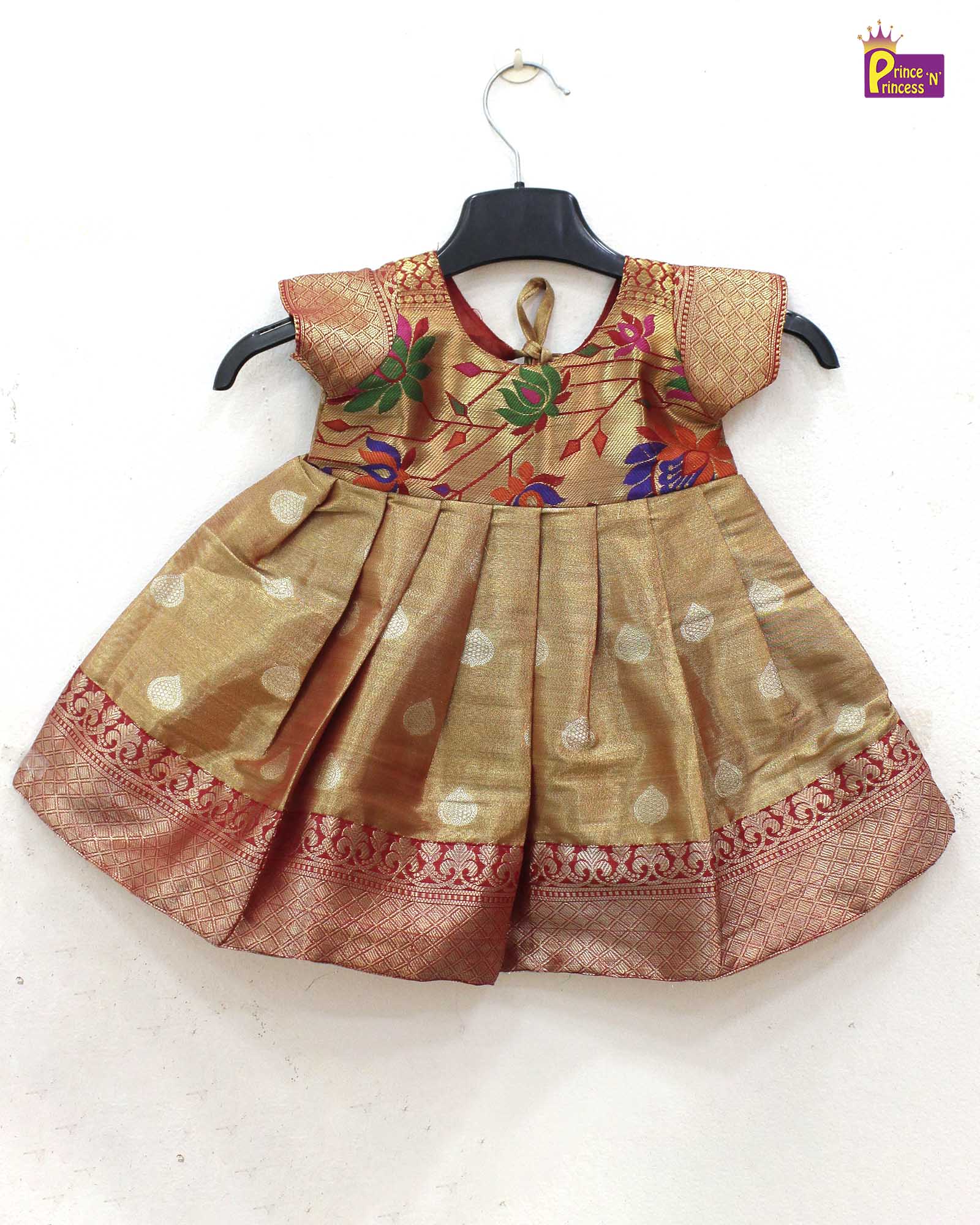 New Born Red Pattu Frock LF964 - Prince N Princess