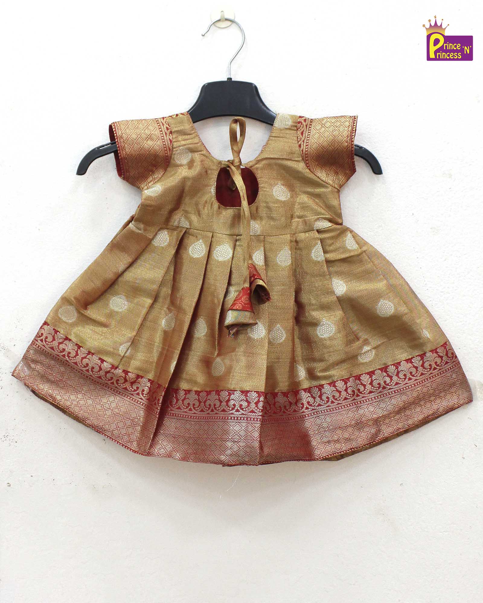 New Born Red Pattu Frock LF964 - Prince N Princess