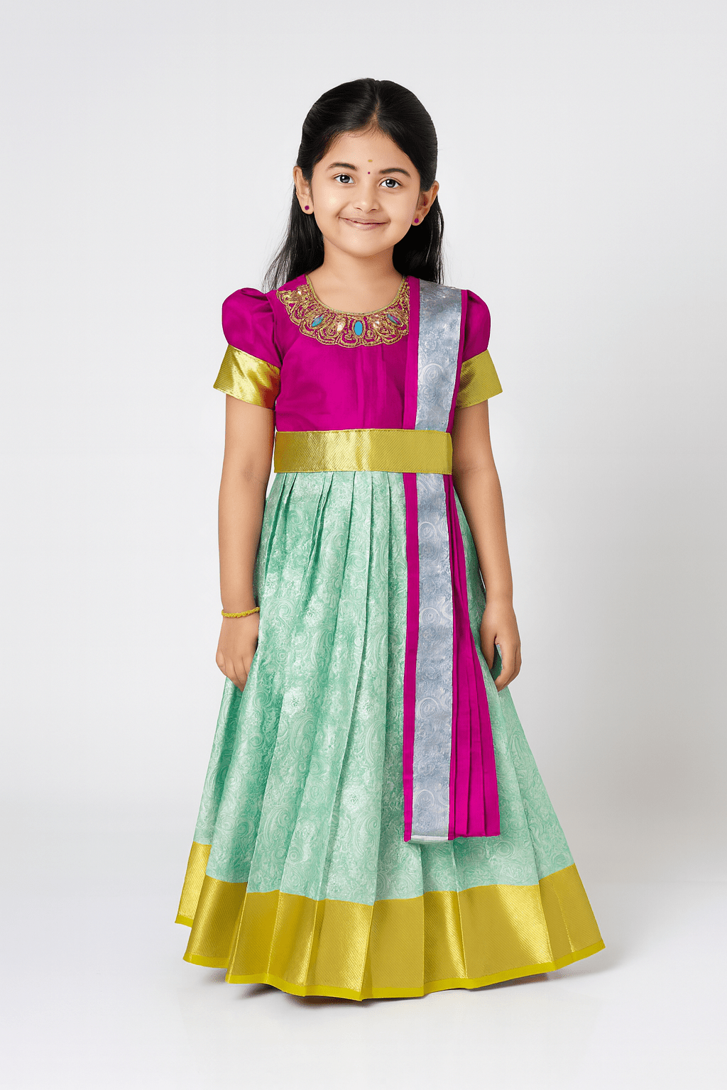 New Kids Magenta Traditional Gown PG589 - Prince N Princess