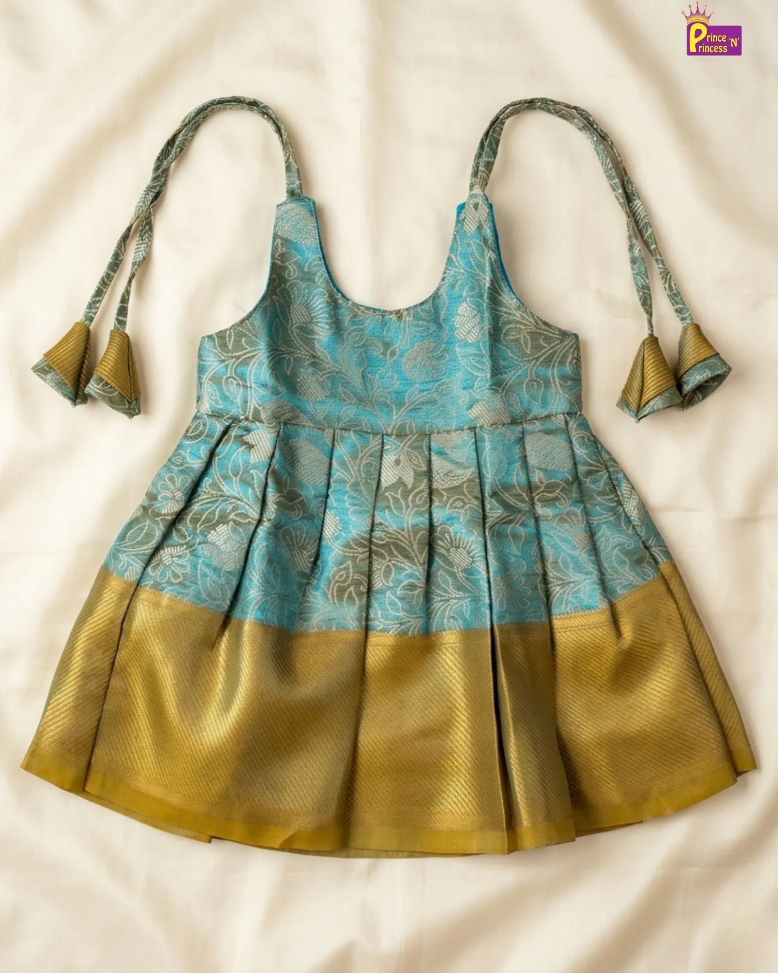 Newborn Baby Girl Double Shade Silk Pattu Frock LF1822 for kids festival wear