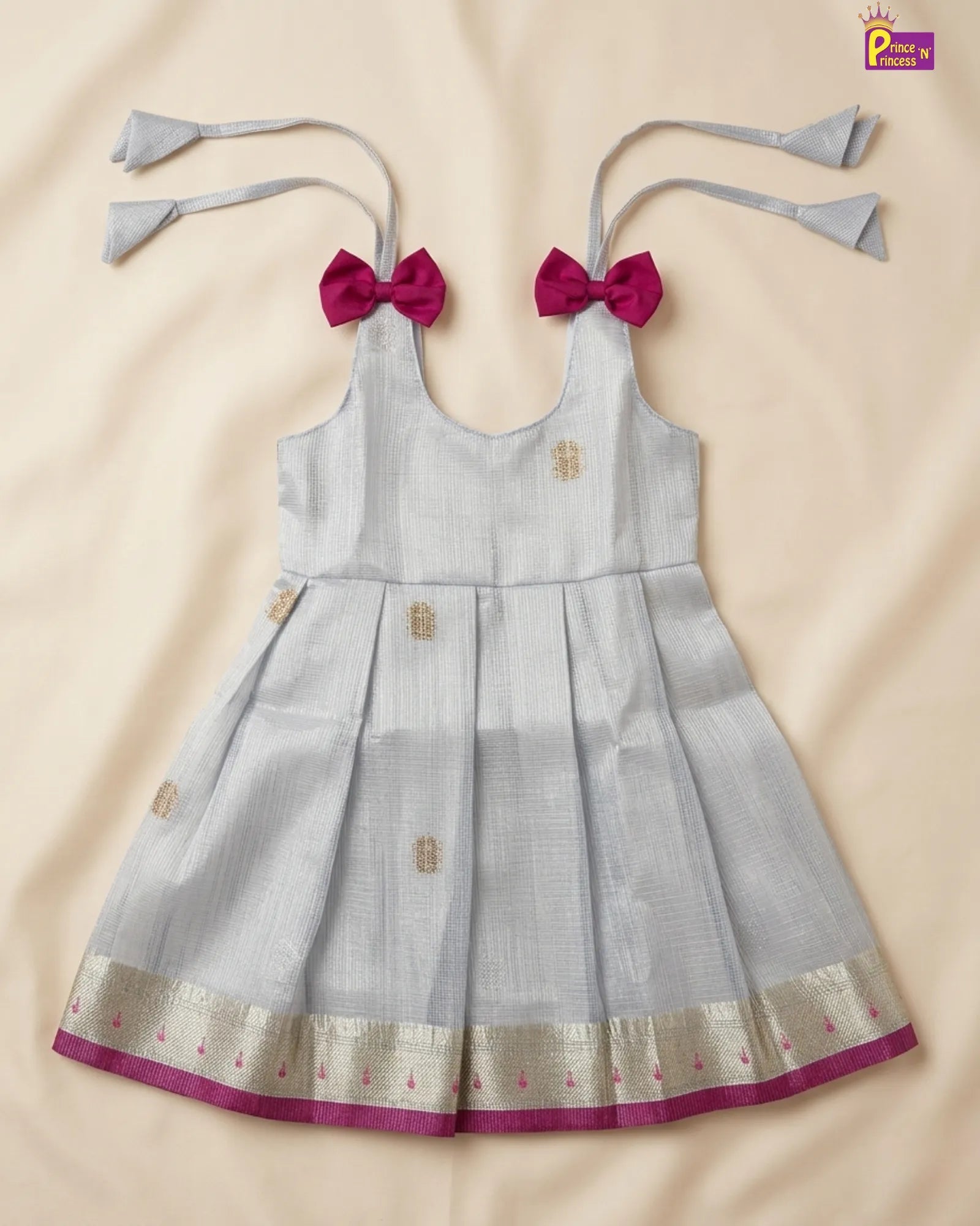 Newborn Blue ShadeTissue Silk Pattu Frock LF1859 for kids festival wear