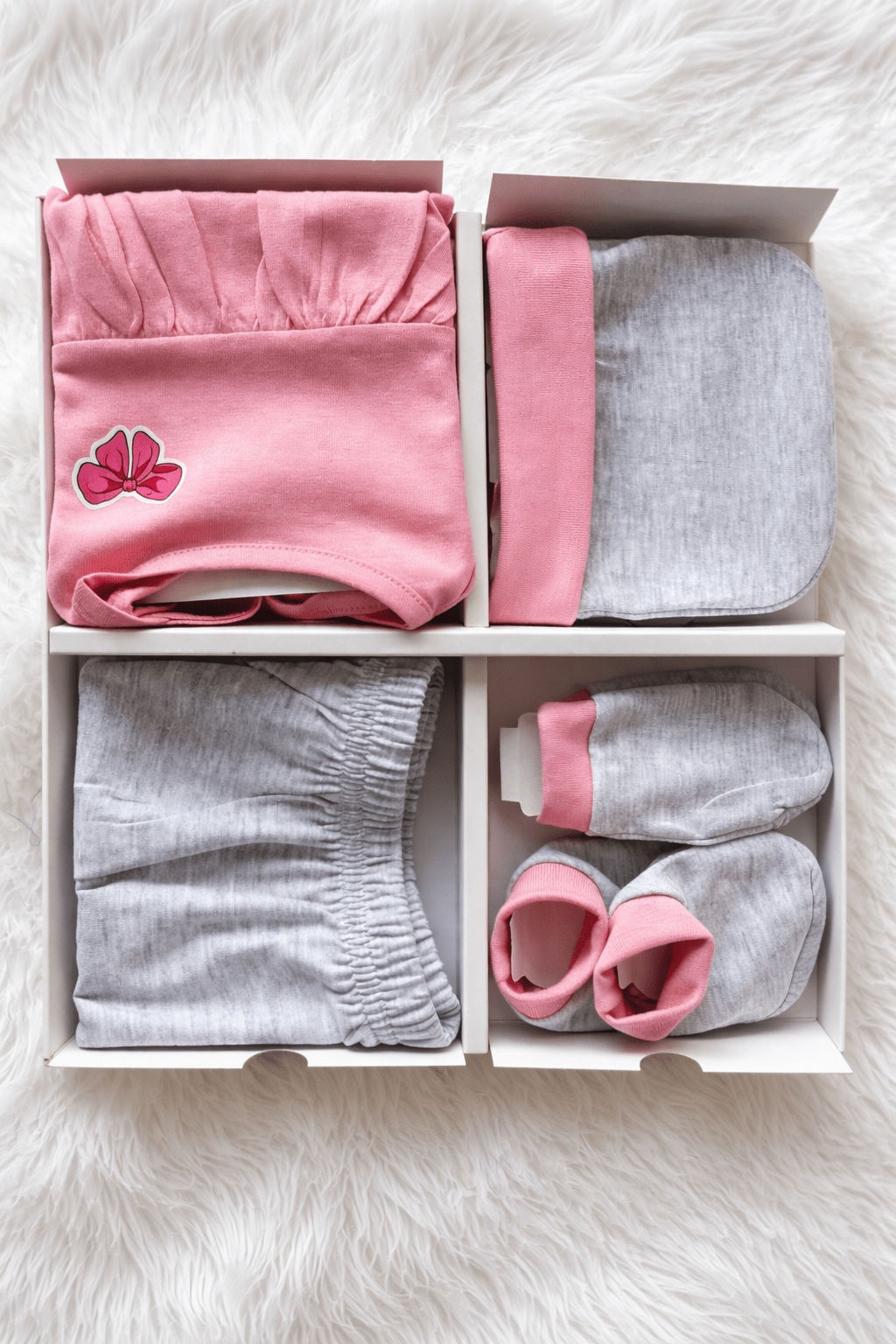 NewBorn Girl Baby GiftBox Set (Baby Pink And Melange) NGB01 - Prince N Princess