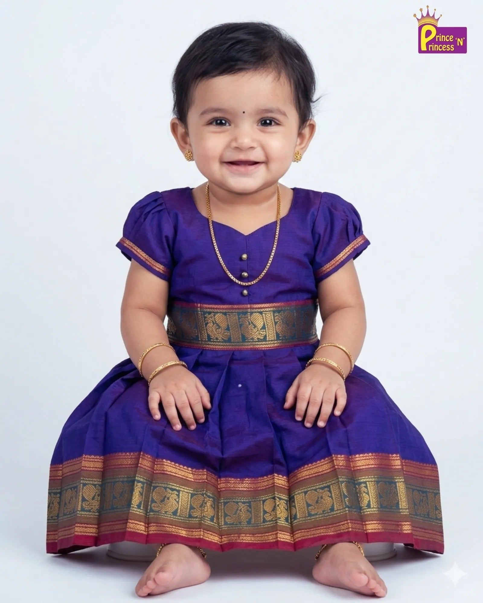 Newborn Girl Banarasi Silk Gift Box Set for Naming Ceremony & First Birthday (0 - 1 Year) - GB - GT001 - Prince N Princess