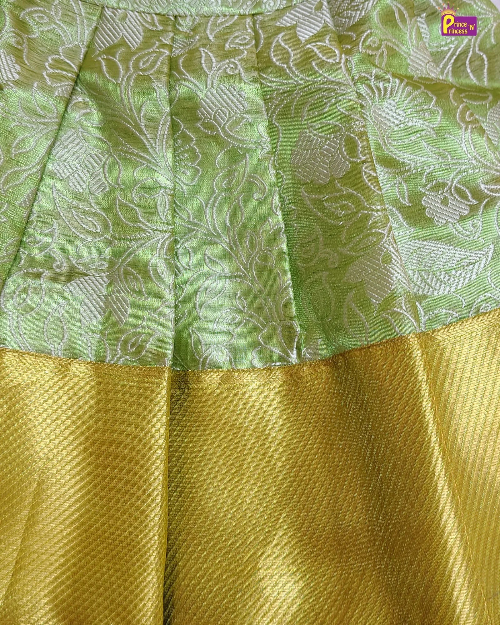 Newborn Green Banarasi Silk Pattu Frock - Festival comfort LF1874 for kids festival wear