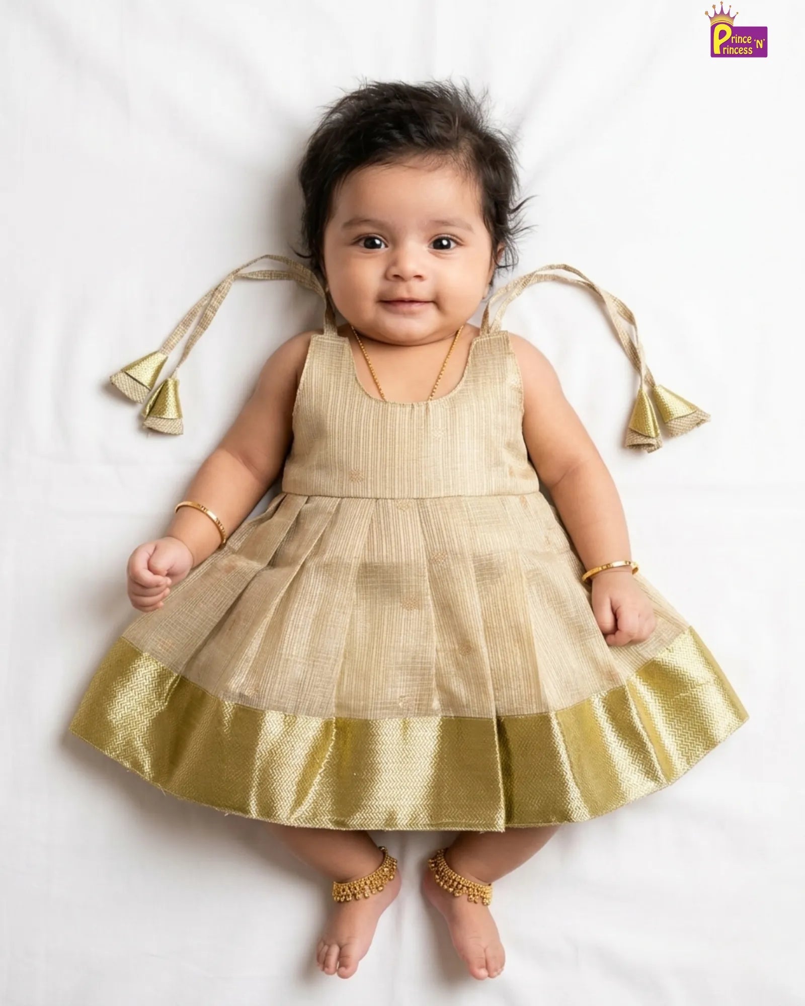 Newborn Lite Green Tissue Silk Pattu Frock LF1916 for kids festival wear