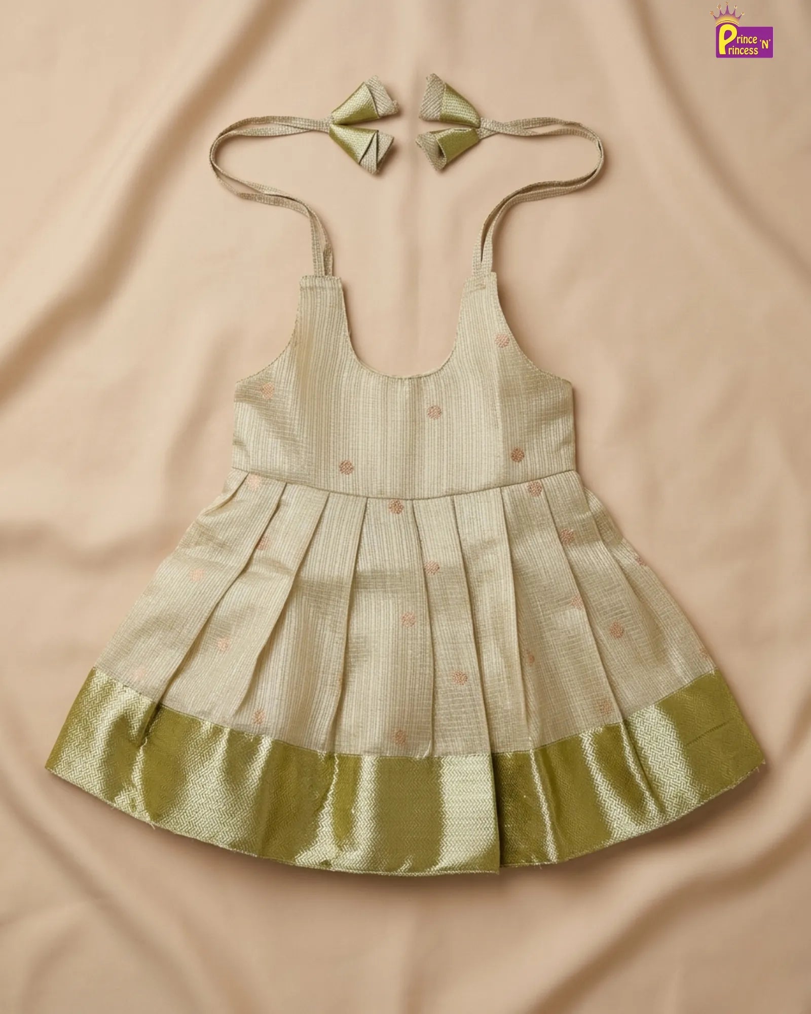 Newborn Lite Green Tissue Silk Pattu Frock LF1916 for kids festival wear