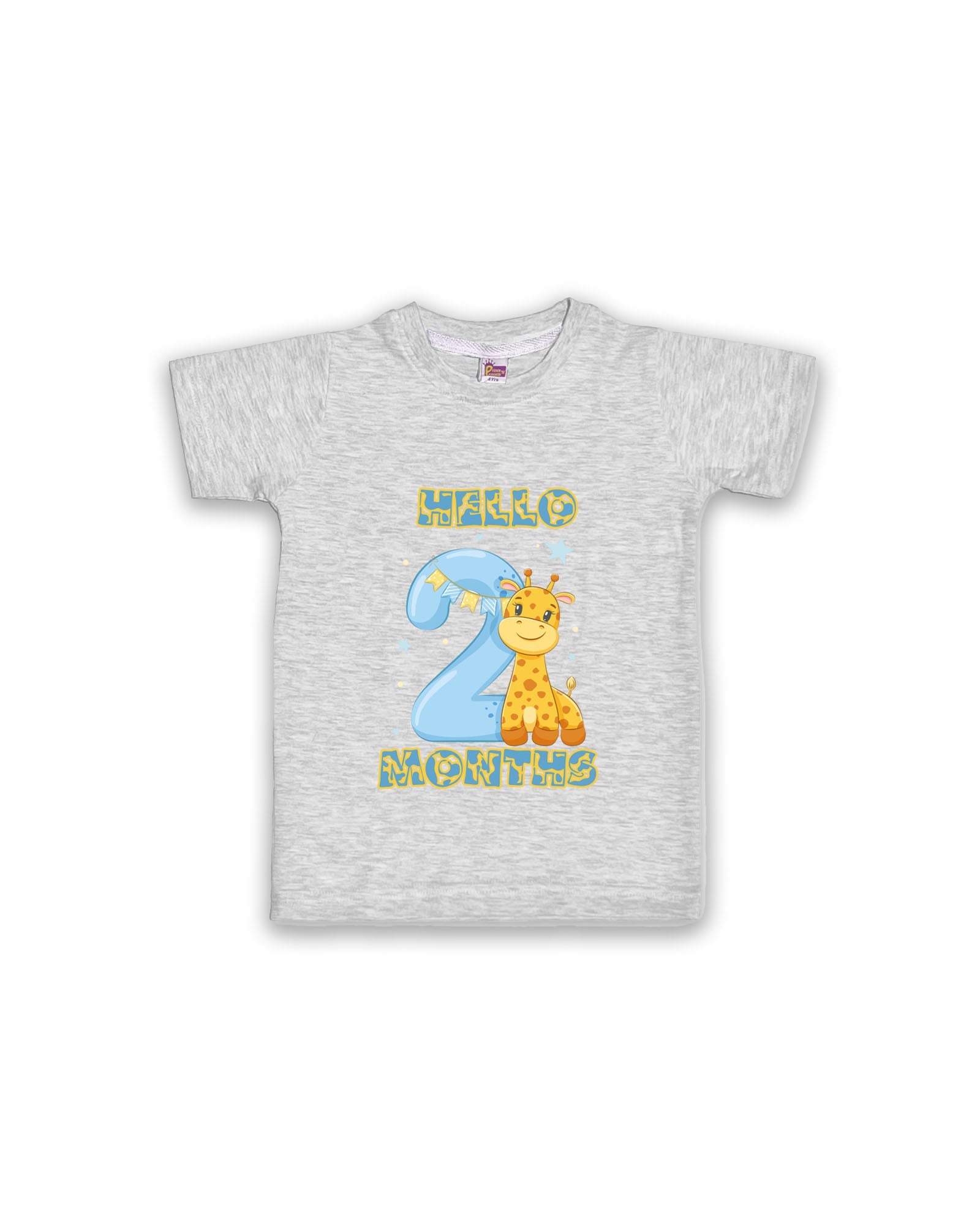 Newborn Melange Tees (Only T-Shirt) | Giraffe & Stars | NPT054 - Prince N Princess