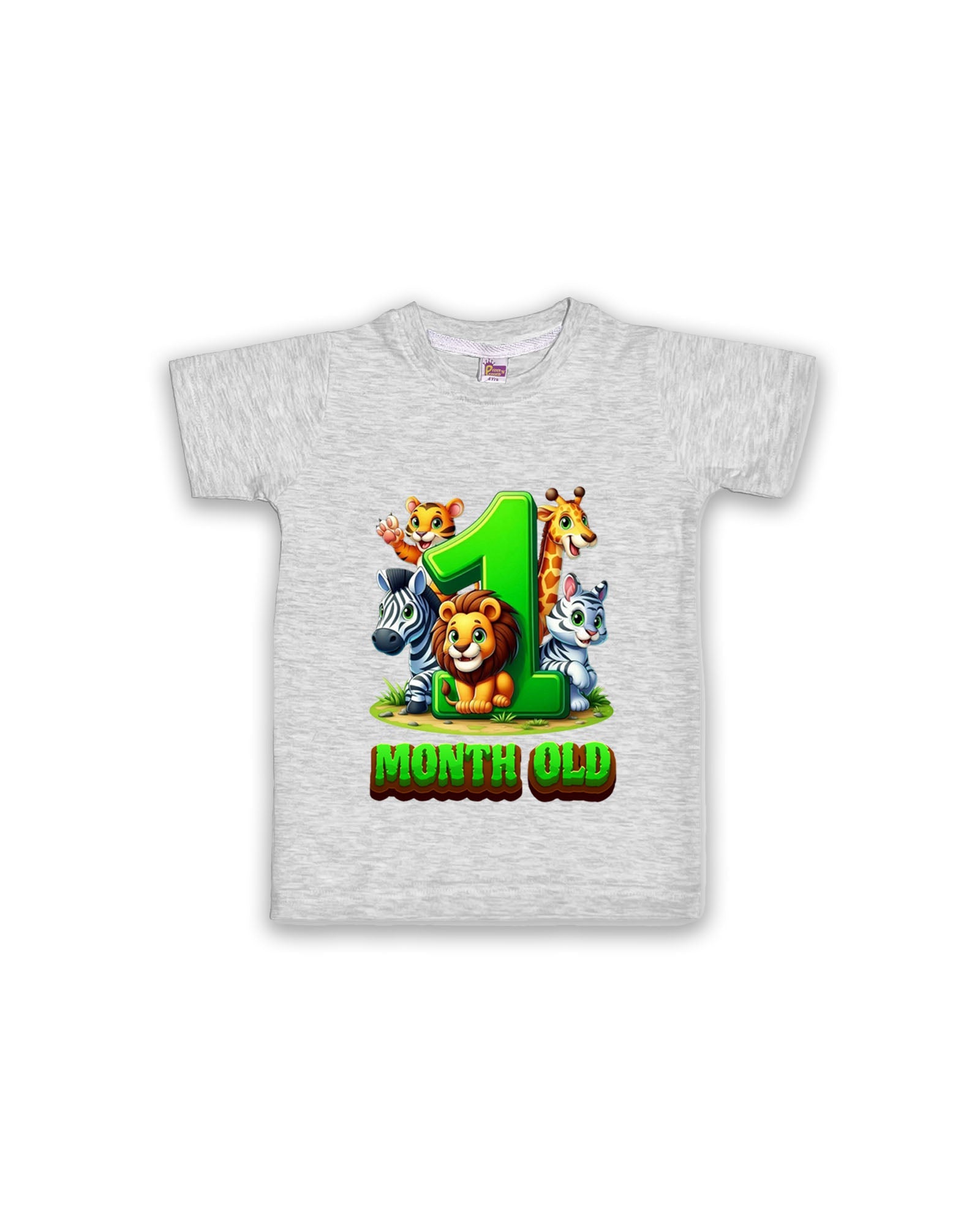 Newborn Melange Tees (Only T-Shirt) | Jungle Animal | NPT040 - Prince N Princess