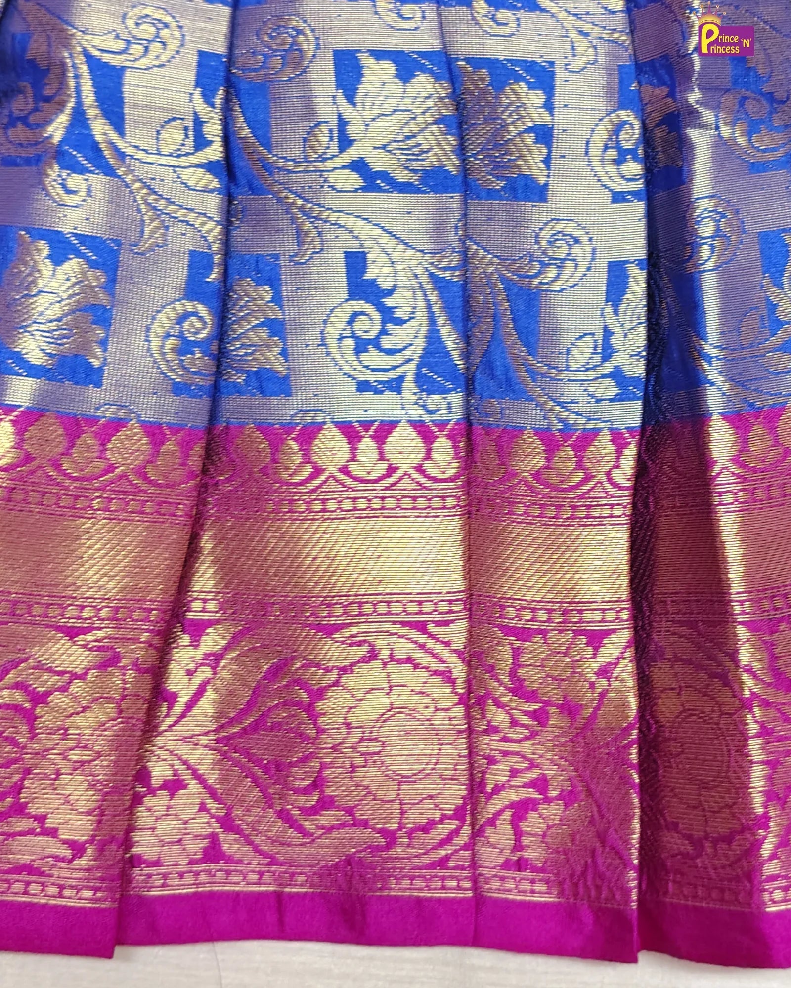 Newborn Navy Blue Pink Banarasi Silk Pattu Frock - LF1876 for kids festival wear