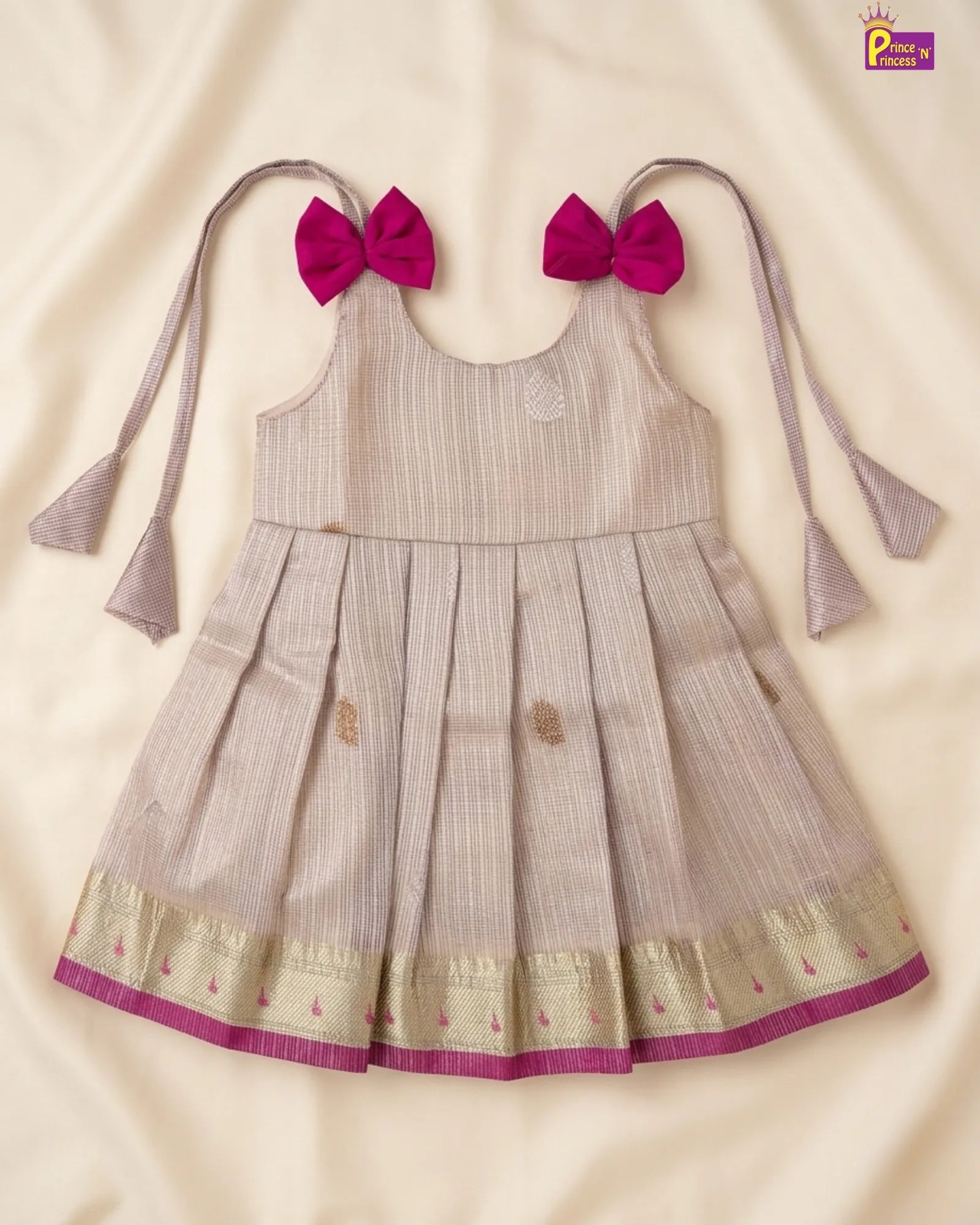 Newborn Pink Tissue Silk Pattu Frock LF1858 for kids festival wear