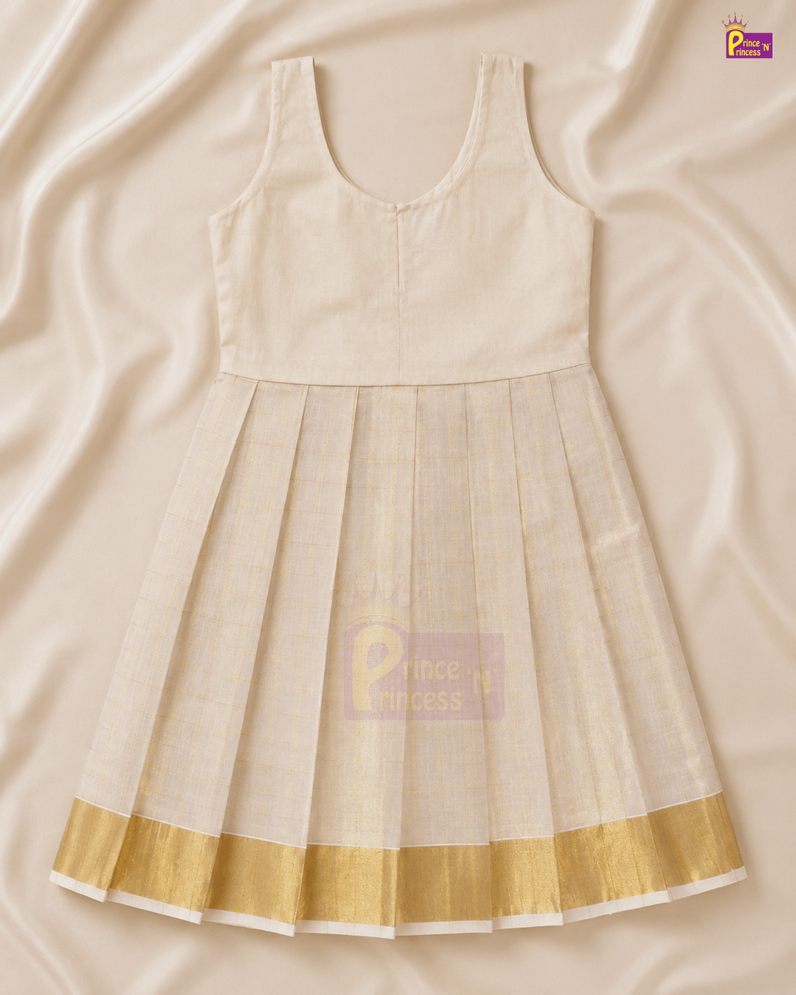 Onam Pattu Pavadai for Girls | Kerala Kasavu Pattu Pavadai Set PPP2100_2 for kids festival wear