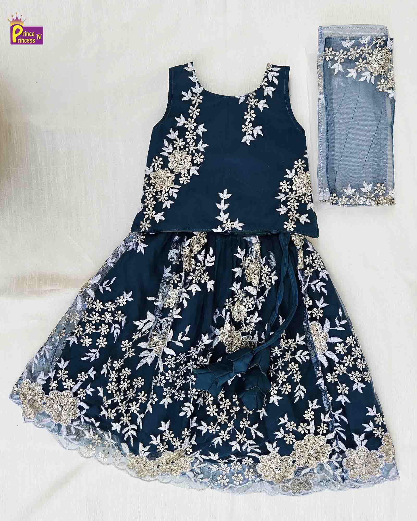 Peacock Blue emproidery ethnic Lehenga Choli LC221 - Prince N Princess