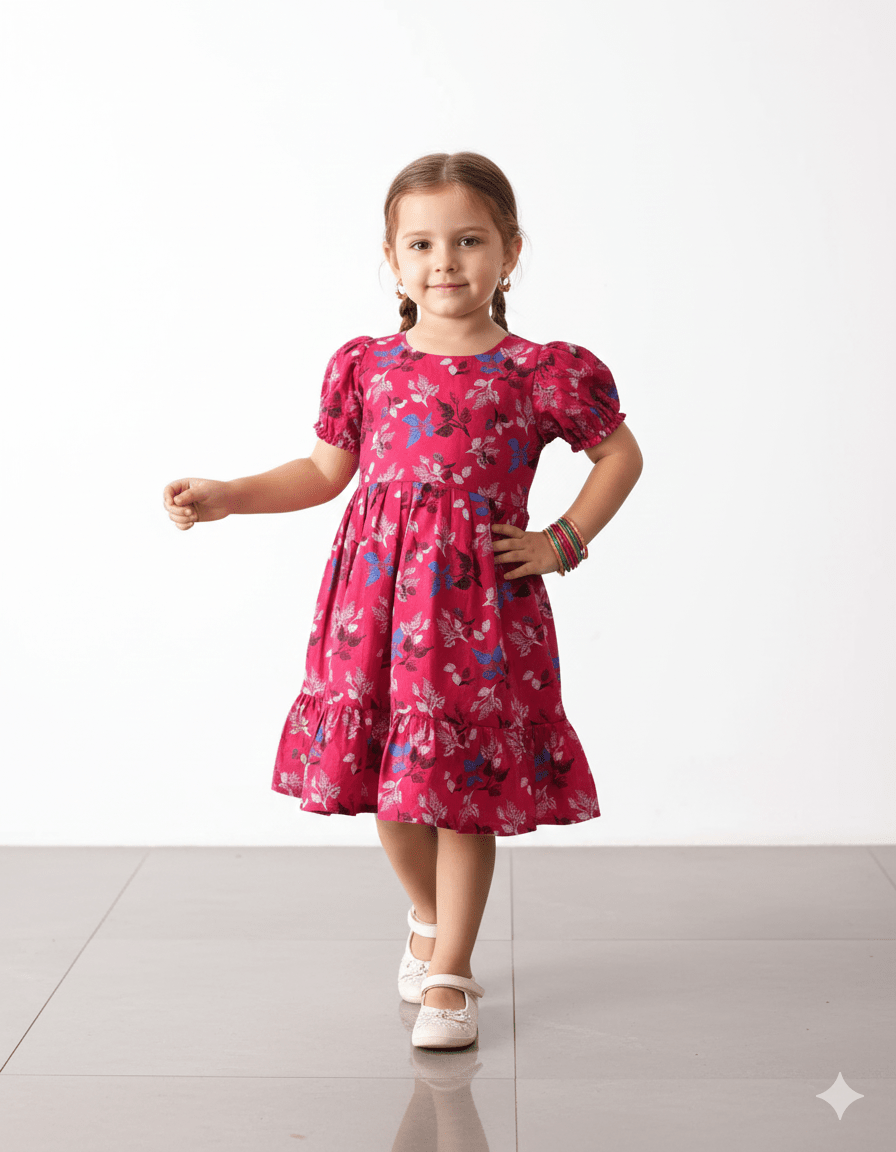 Pink Cotton Frock CF275 - Prince N Princess