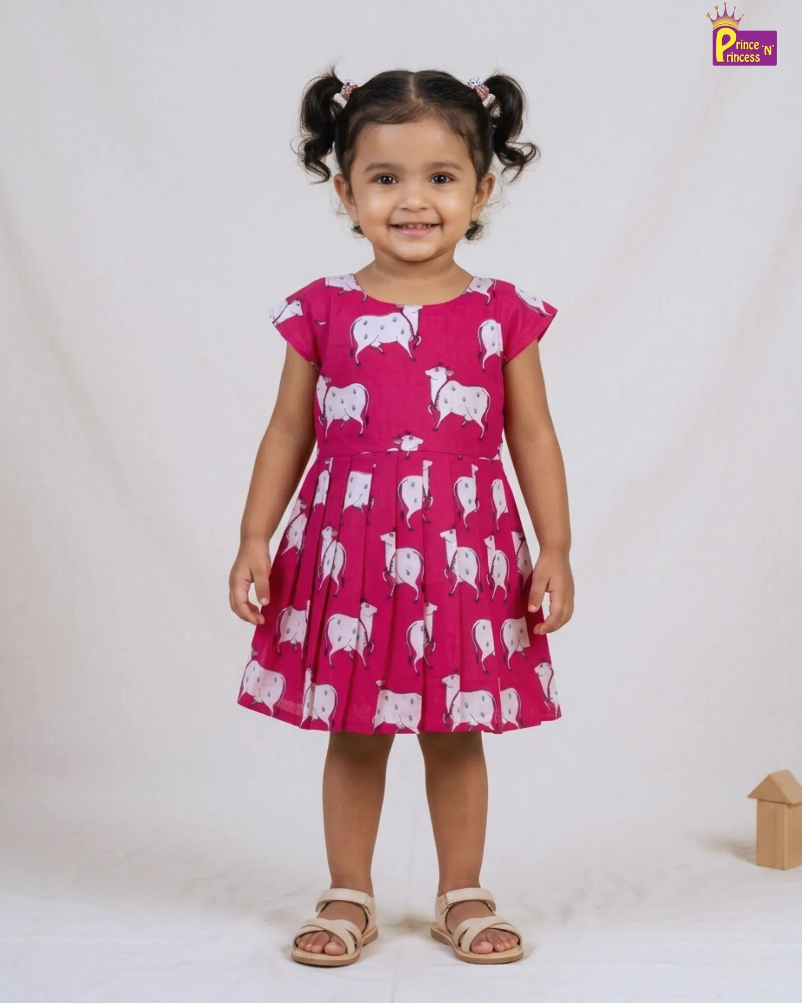Pink Cotton Knee Frock for Kids