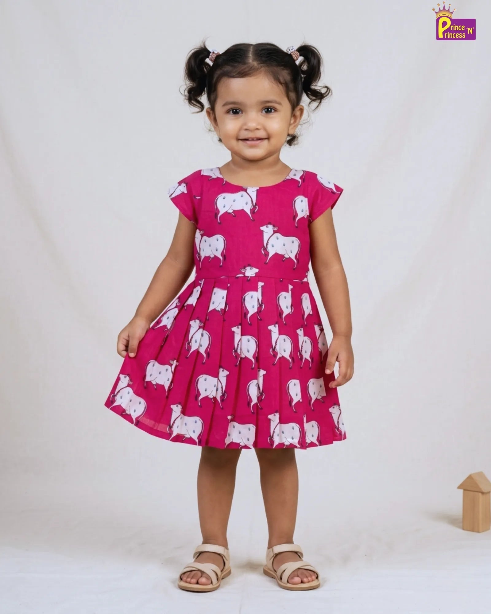 Pink Cotton Knee Frock for Kids