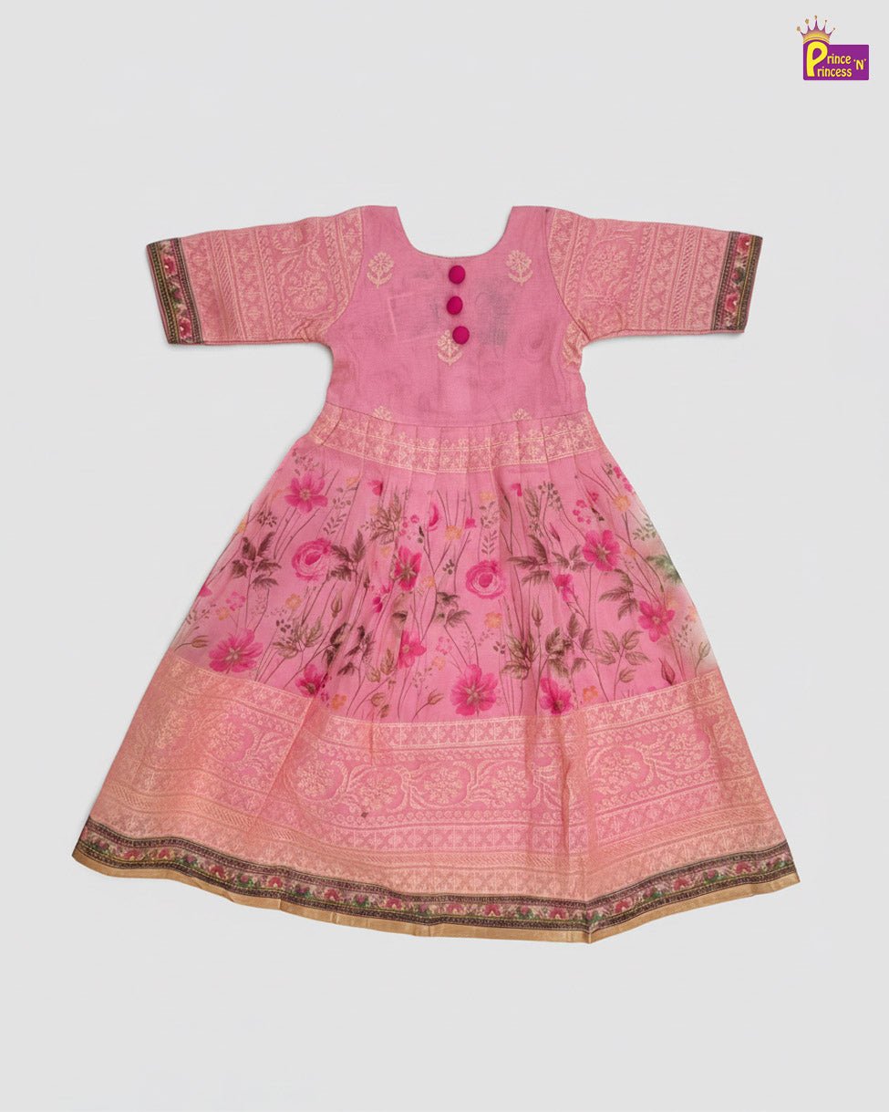 Pink Organza Ethnic Party Gown PG014 - Prince N Princess
