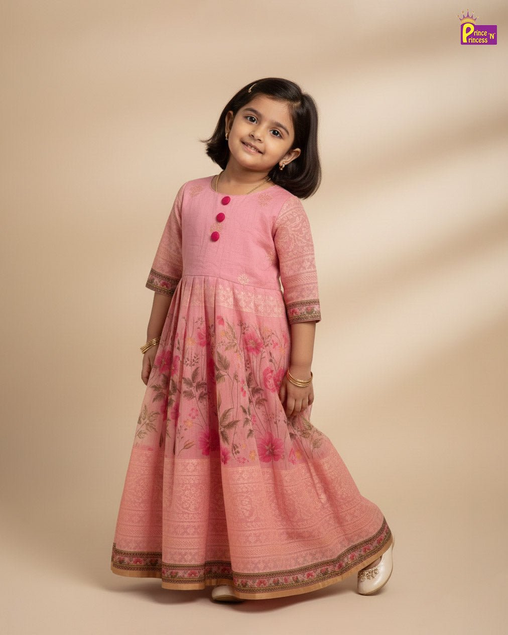 Pink Organza Ethnic Party Gown PG014 - Prince N Princess