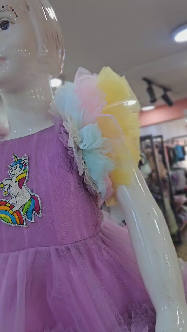 Kids Unicorn multi colour Prince N Princess Party Gown BG234