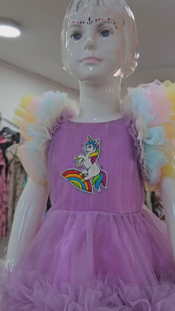 Kids Unicorn multi colour Prince N Princess Party Gown BG234