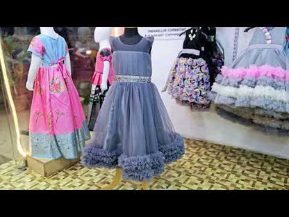 Kids Grey Party frock BG202