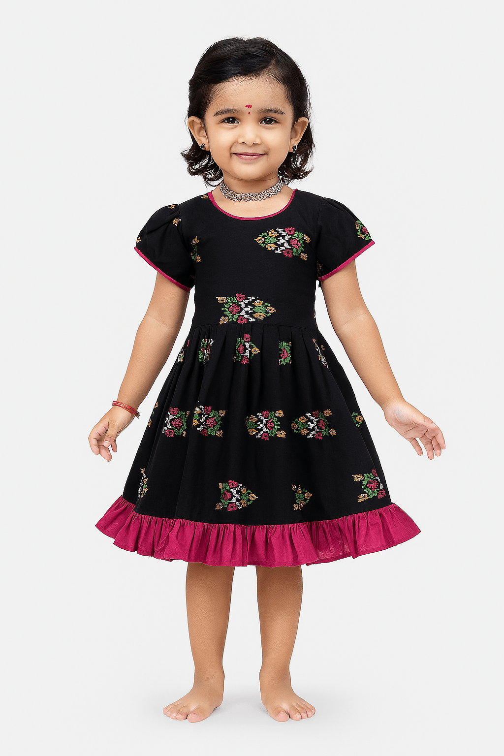 Prince N Princess Black Cotton Frock CF170 - Prince N Princess
