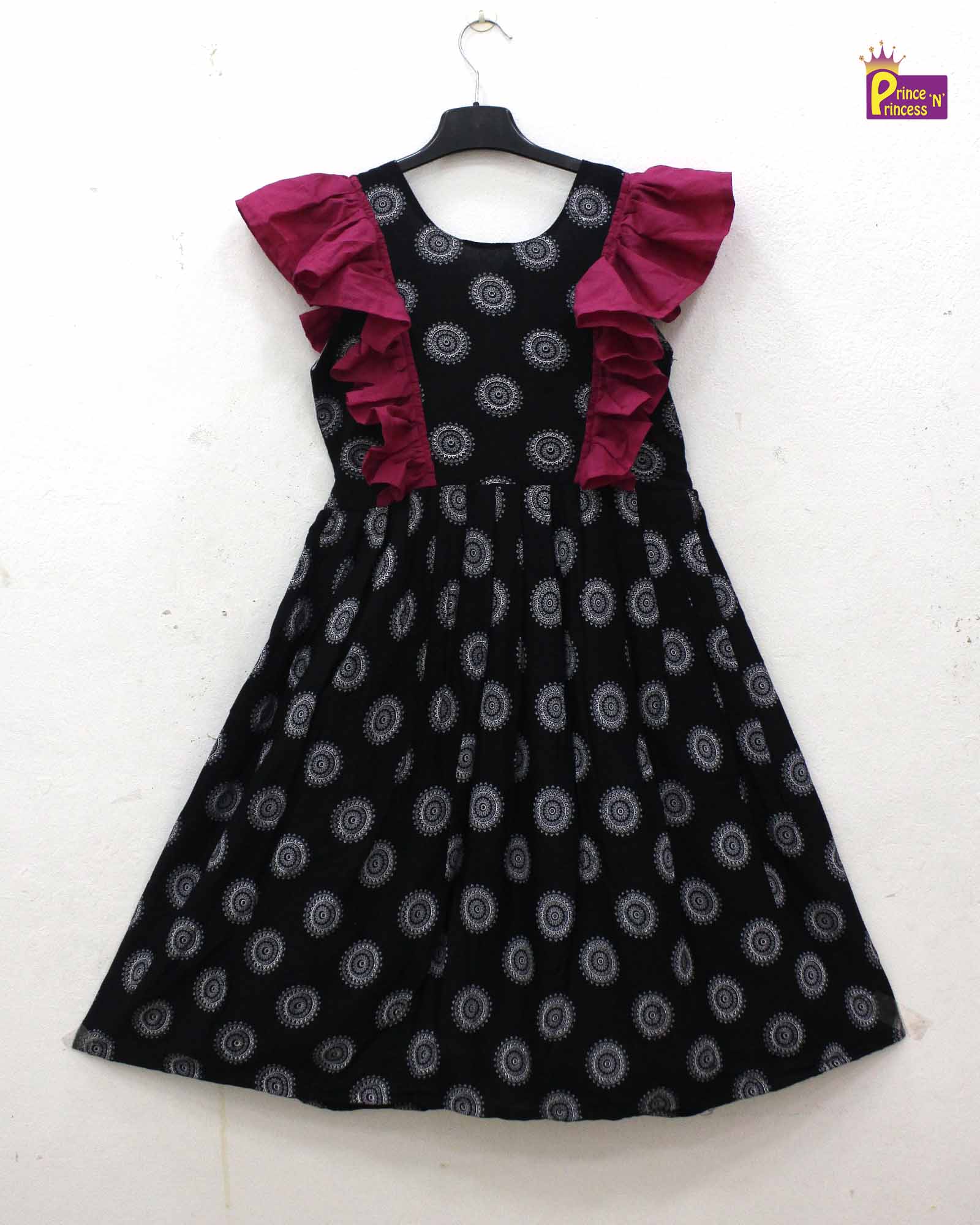 Prince N Princess Black Cotton Frock CF249 (Copy) - Prince N Princess