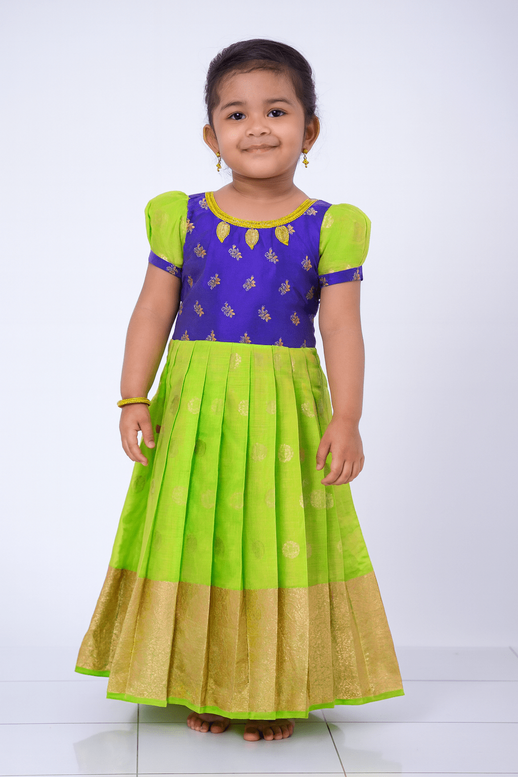 Prince N Princess Blue Organza Check Gown PG308 - Prince N Princess