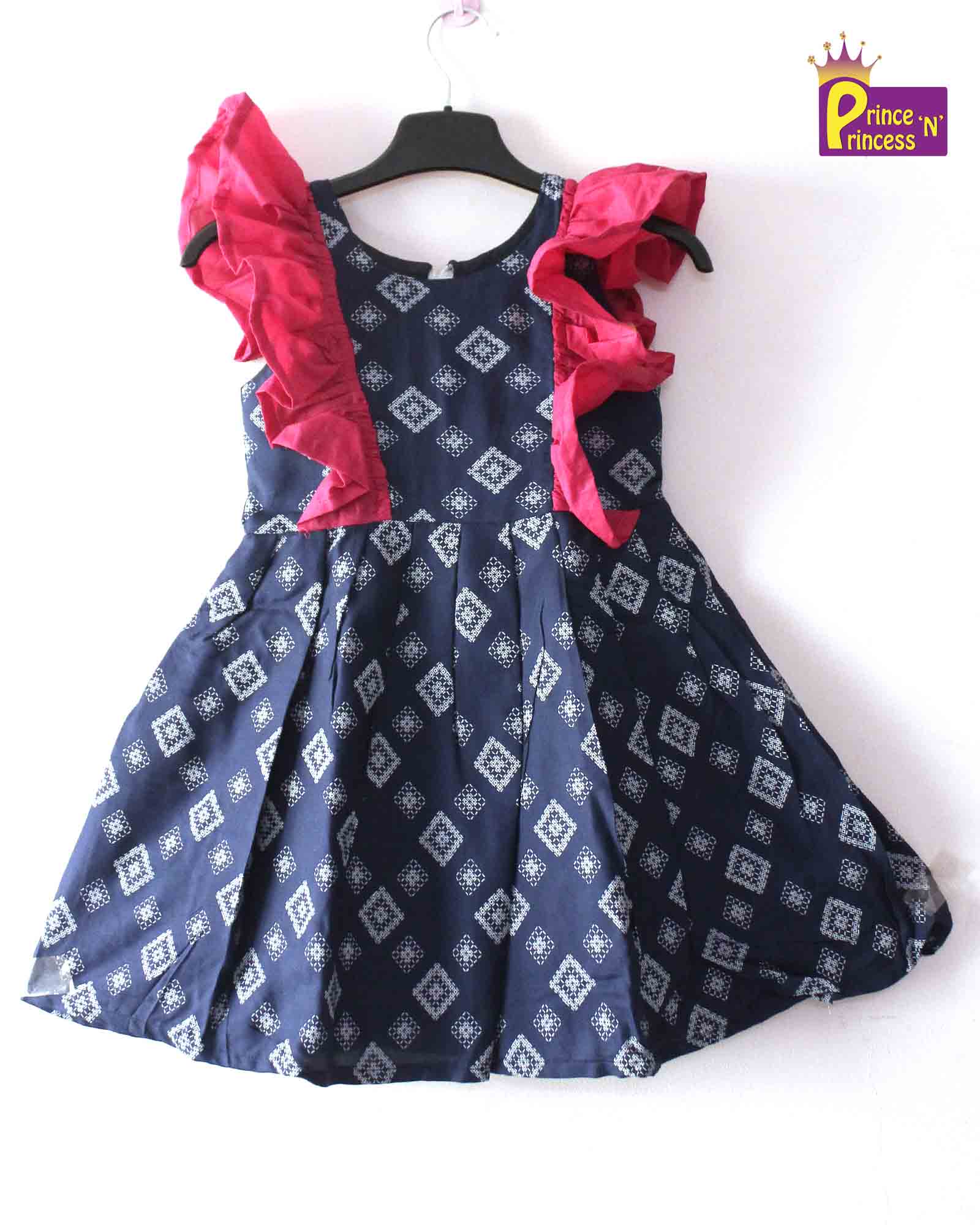 Prince N Princess Blue Pink Cotton Frock CF259 - Prince N Princess
