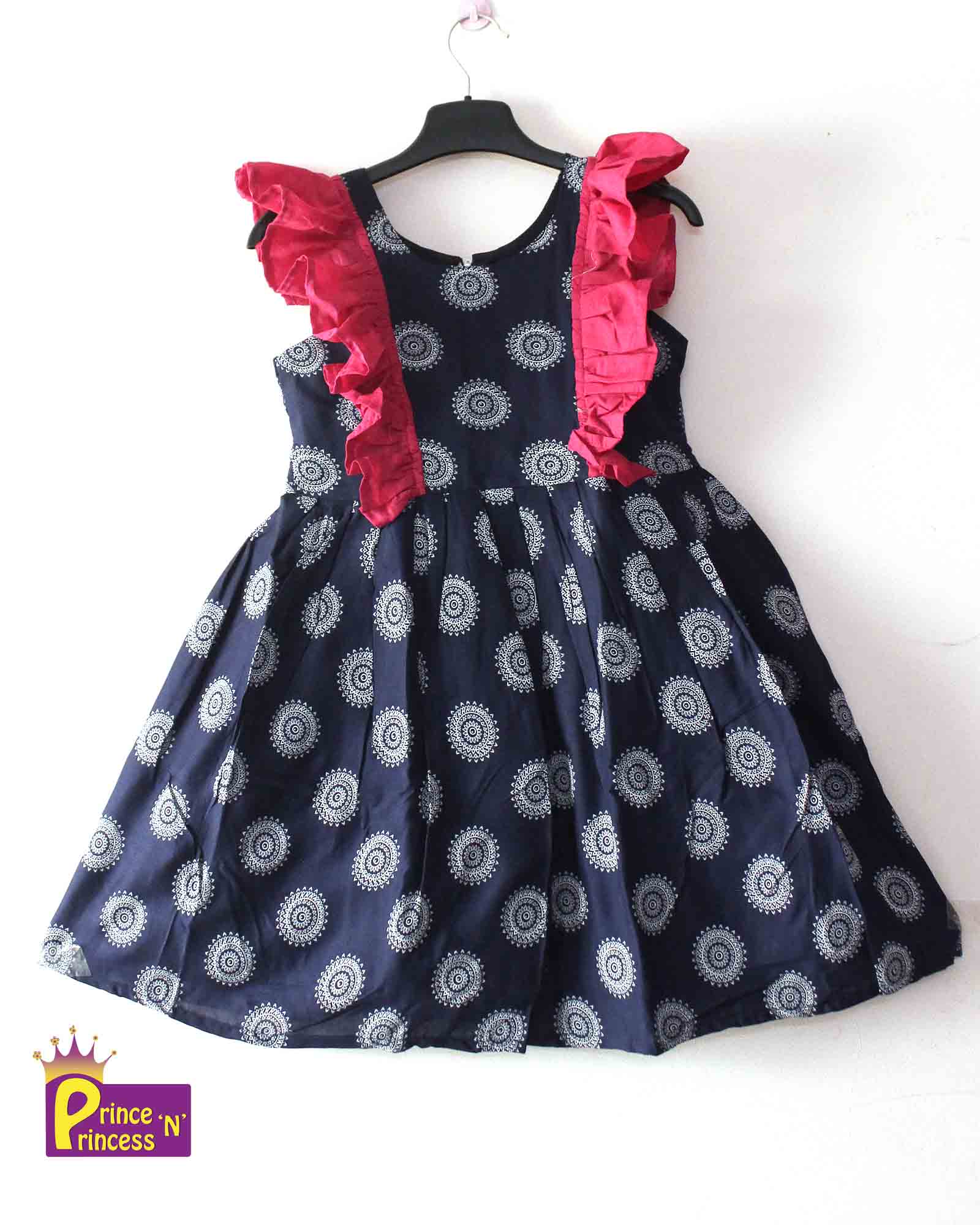 Prince N Princess Navy blue Cotton Frock CF248 - Prince N Princess