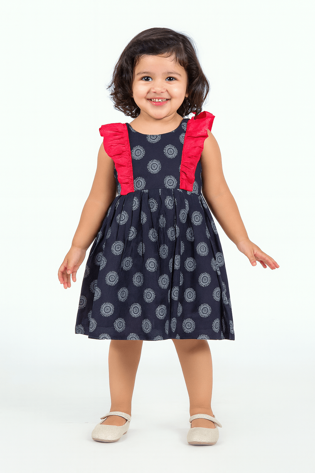 Prince N Princess Navy blue Cotton Frock CF248 - Prince N Princess