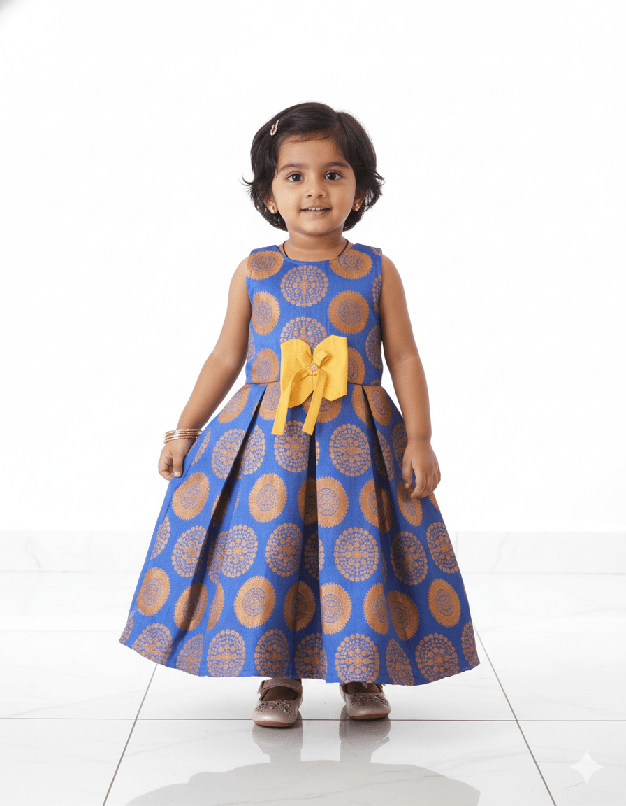 Prince N Princess Pepsi Blue Orange Gown LDF014 - Prince N Princess
