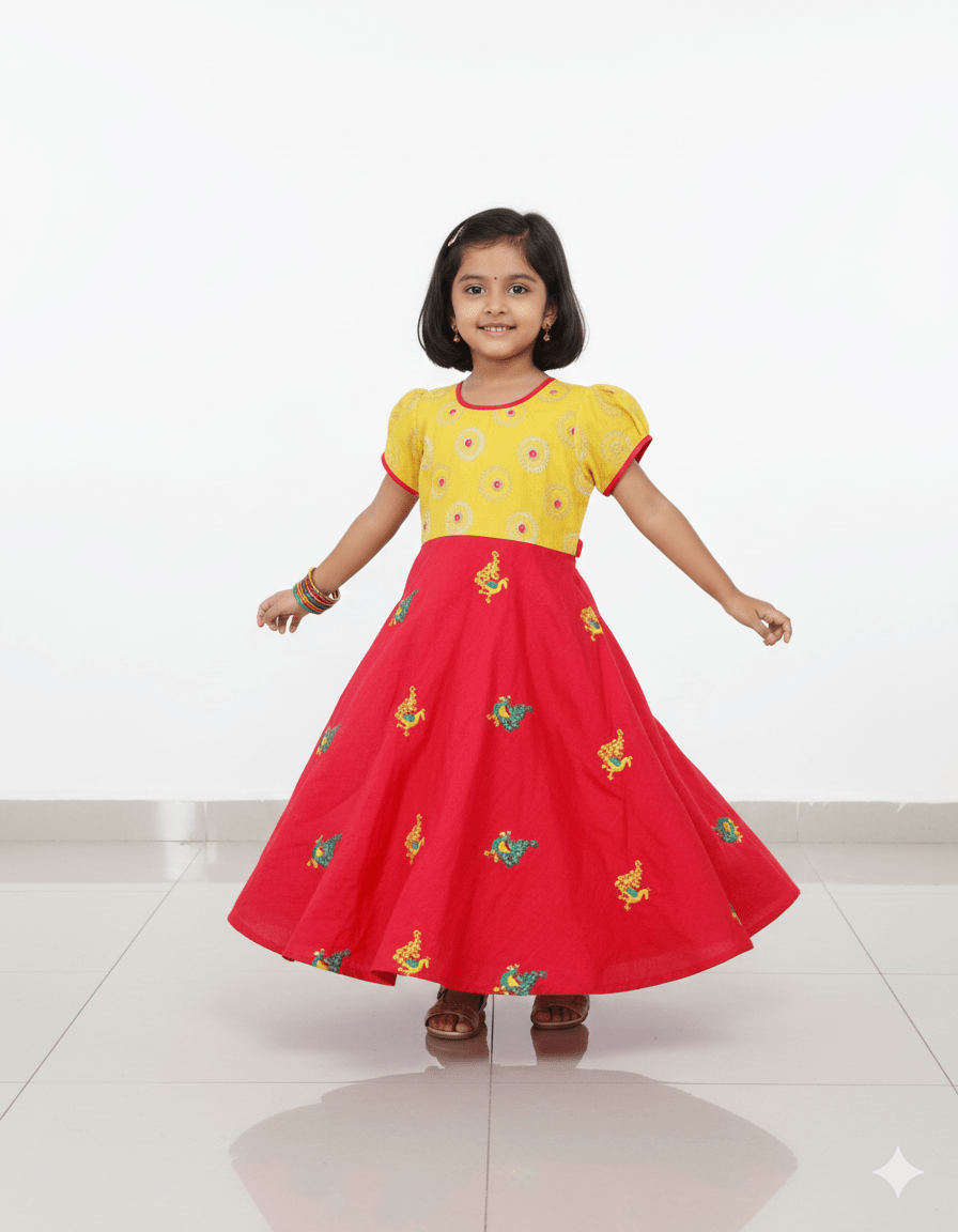 Prince N Princess Pink Yellow Gown PG120 - Prince N Princess