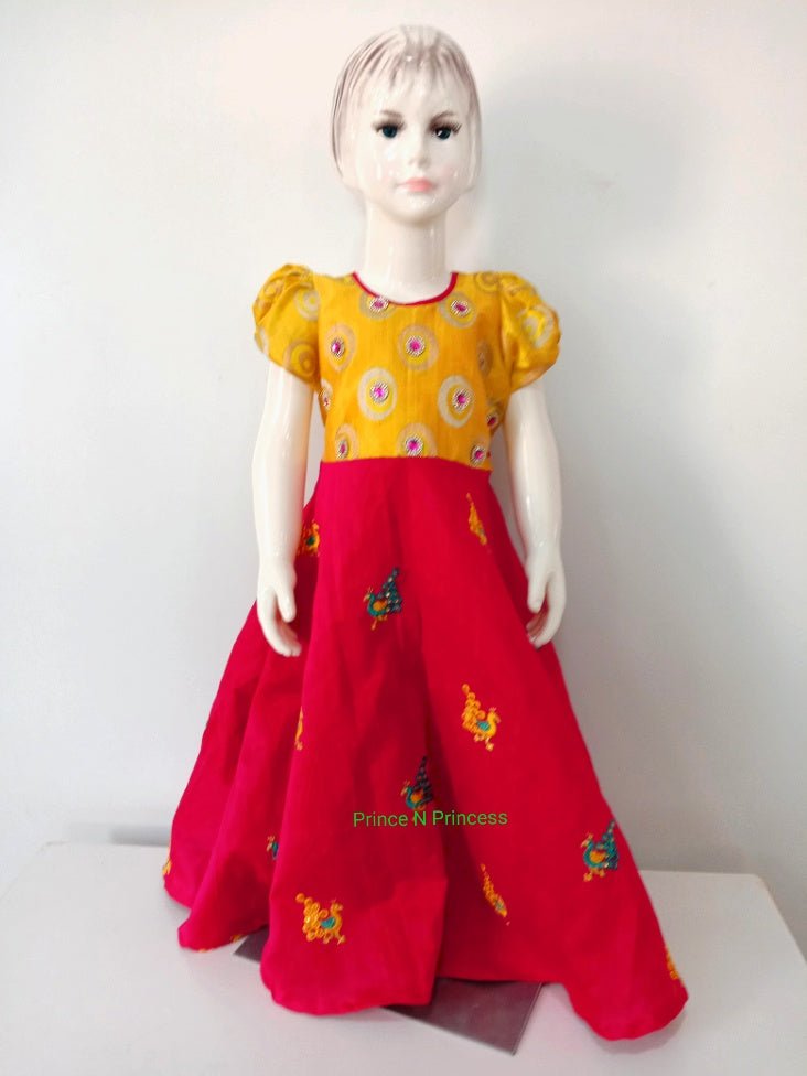 Prince N Princess Pink Yellow Gown PG120 - Prince N Princess