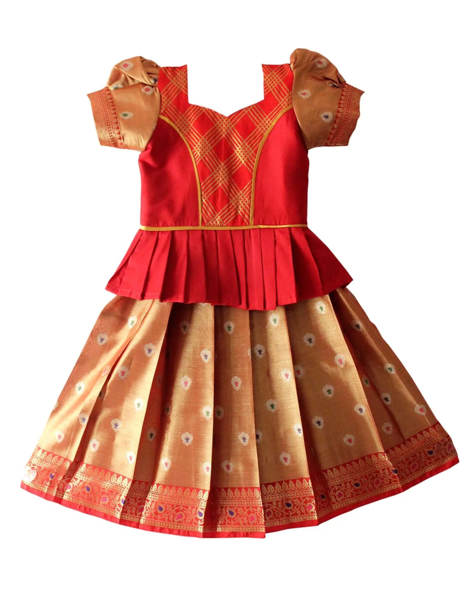 Prince N Princess Red Tissue Pattu Pavadai PPP1166 - Prince N Princess