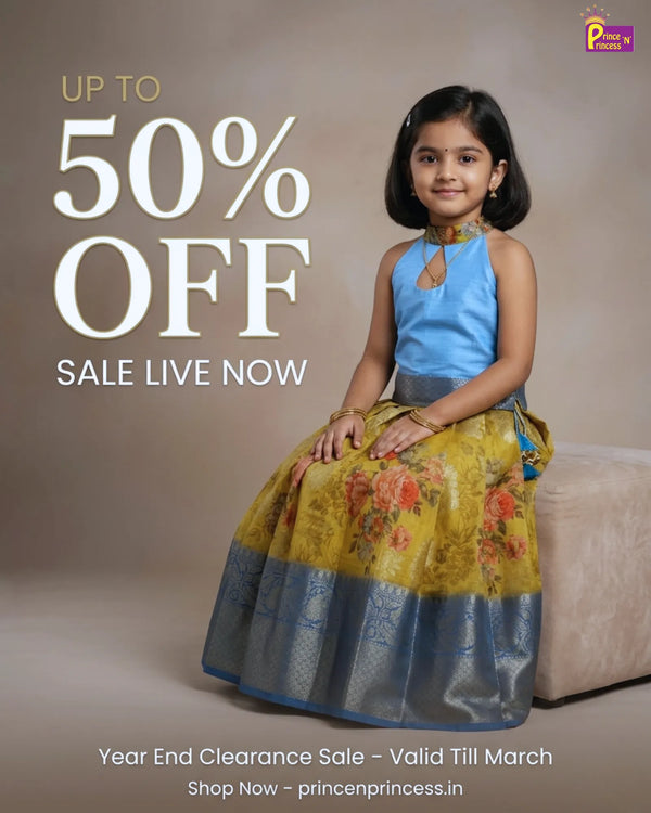 Our Mega Clearance Sale is live with up to 50% OFF on 350+ kids ethnic outfits. Starting at just ...