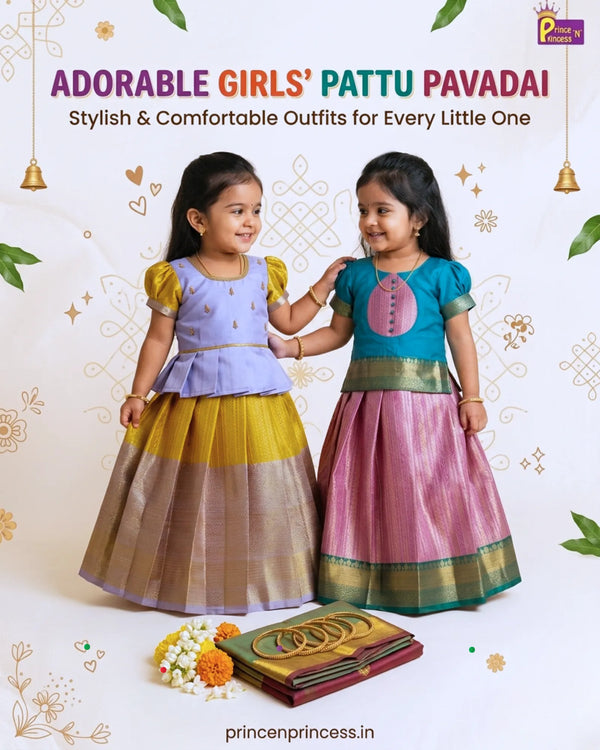 Make her festive moments unforgettable 💖Designed with rich fabrics, vibrant colors, and kid-frien...