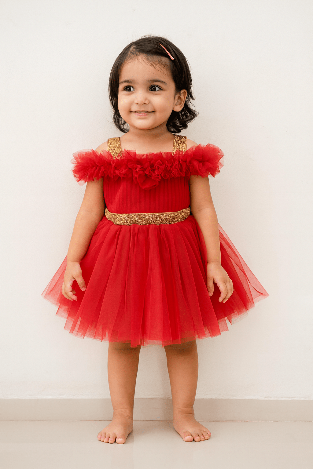 Red Kids Birthday Frock LDF363 - Prince N Princess