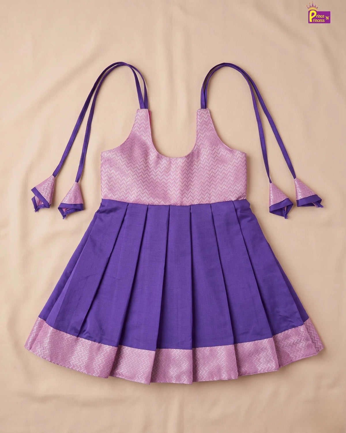 Royal Purple Raw Silk Newborn Lakshana Frock - Light Silk Dress LF2089 for kids festival wear