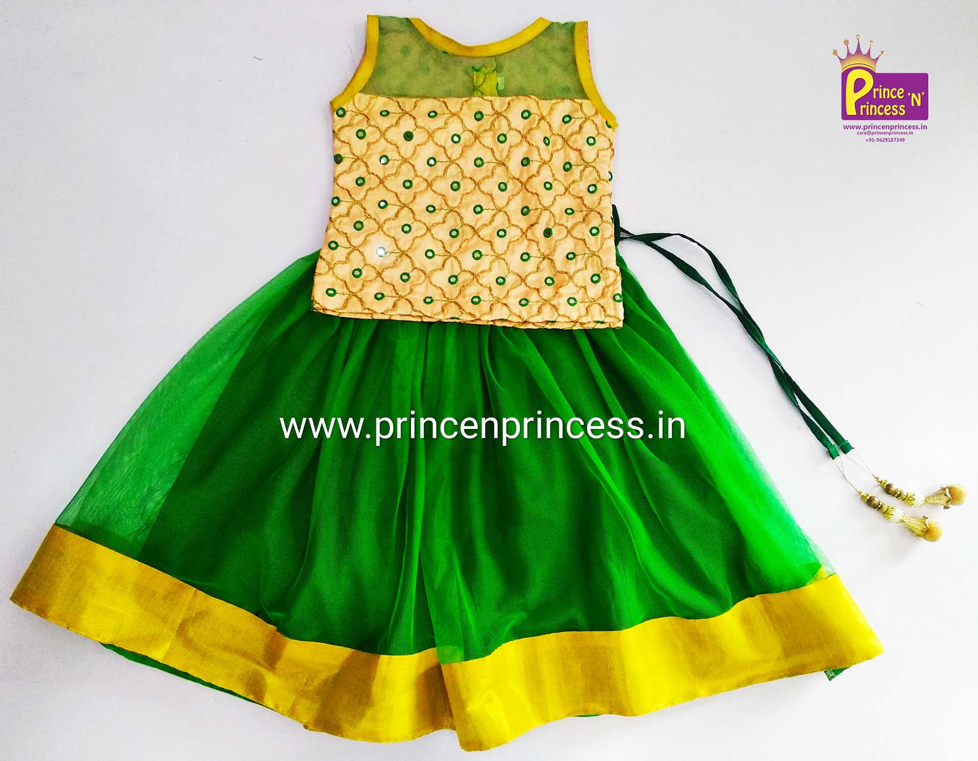 Sandel Green Sequence Embroidery Tops Lehenga Choli LC021 - Prince N Princess