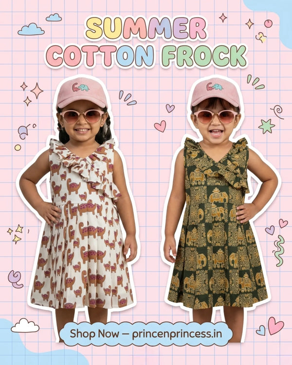Light, breezy, and made for sunny days. Our soft cotton frocks keep your little one cool, comfort...