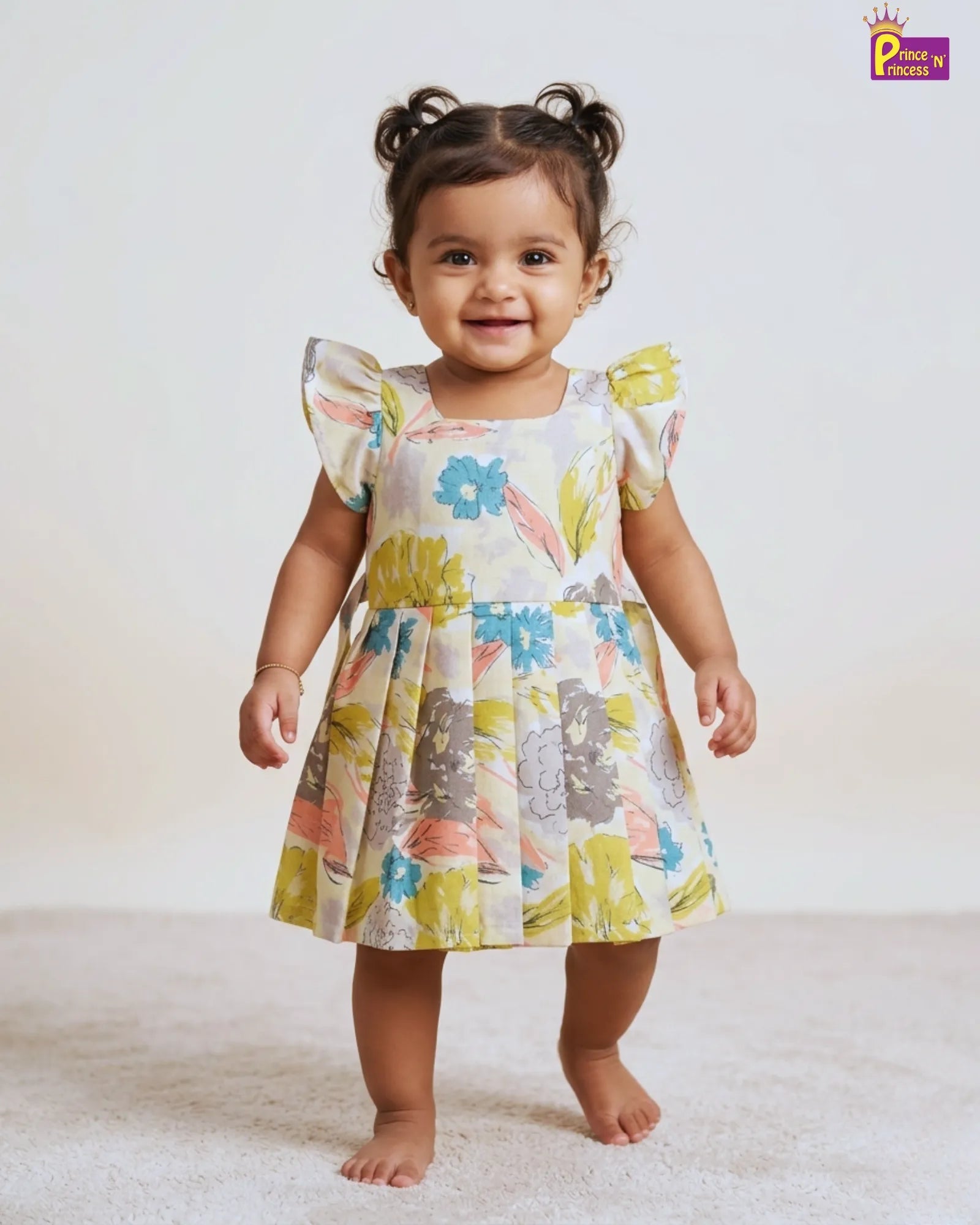 Summer Cotton Frock for Baby Girls Floral Casual Outing Dress
