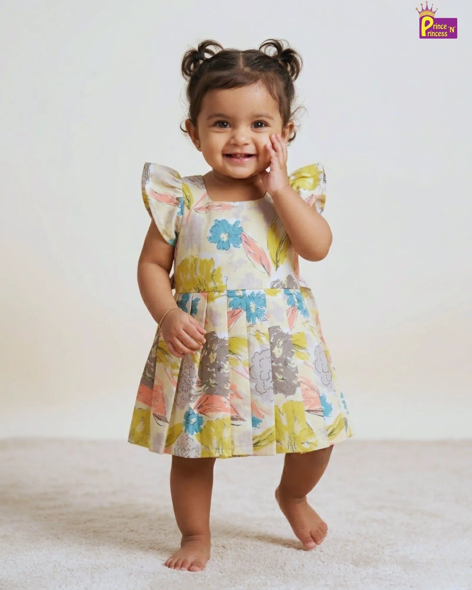Summer Cotton Frock for Baby Girls Floral Casual Outing Dress