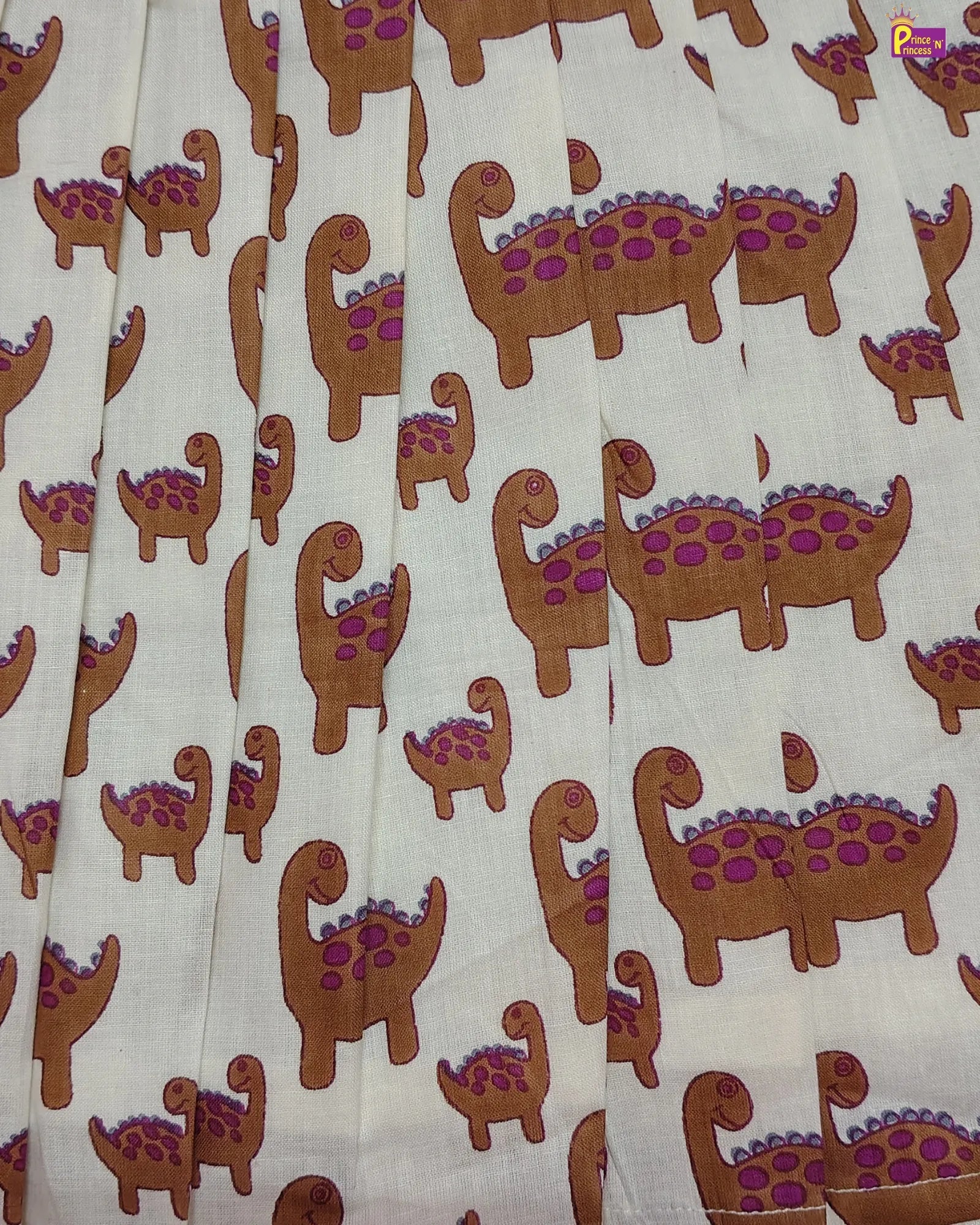 Pattern of cartoon dinosaurs on a white background