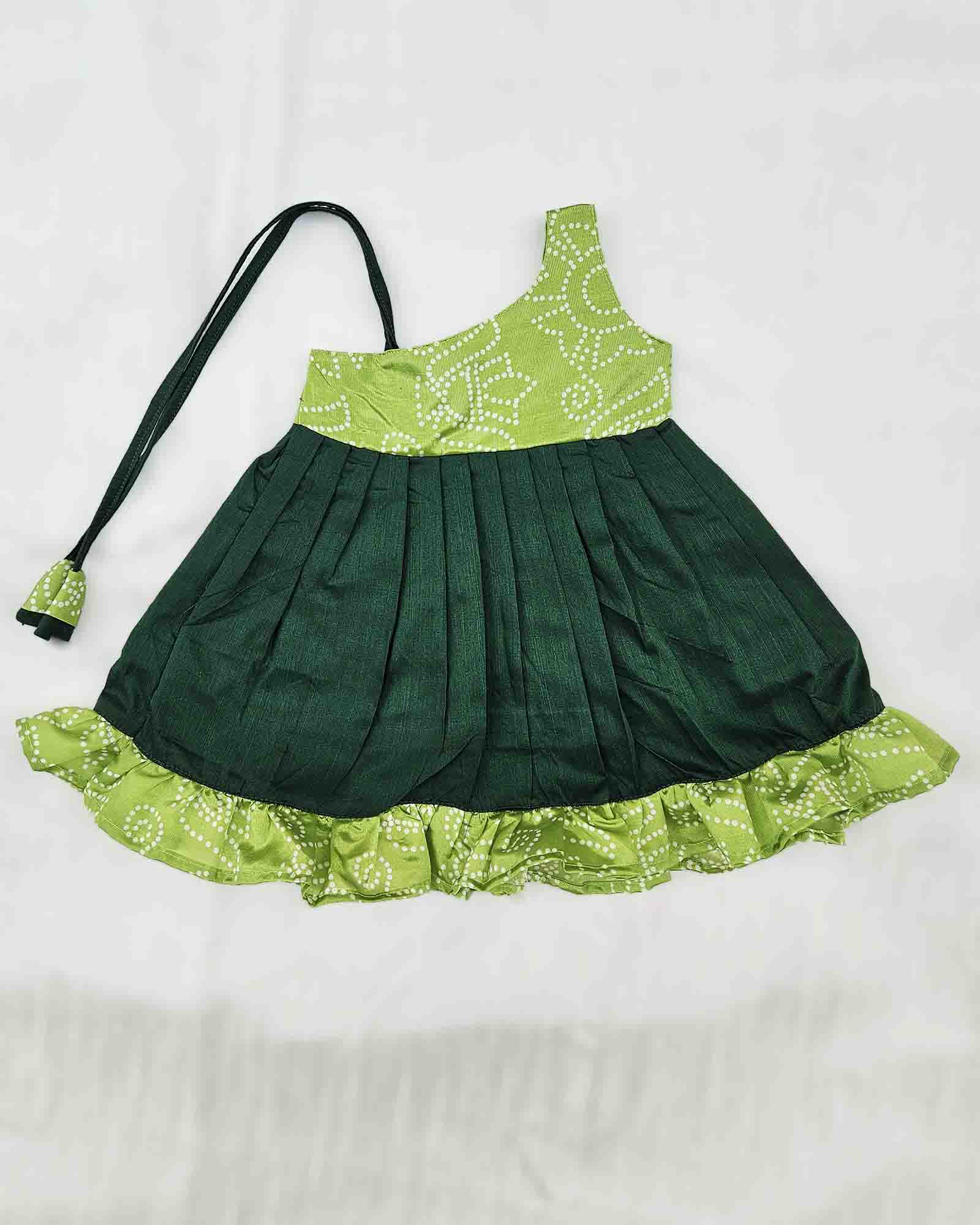 Toddlers Green Knot Frock LF536 - Prince N Princess