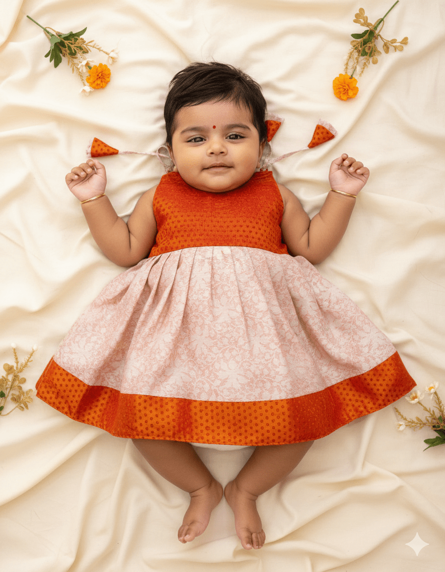 Toddlers Navy Blue Green Raw Silk Pattu Frock LF1484 - Prince N Princess