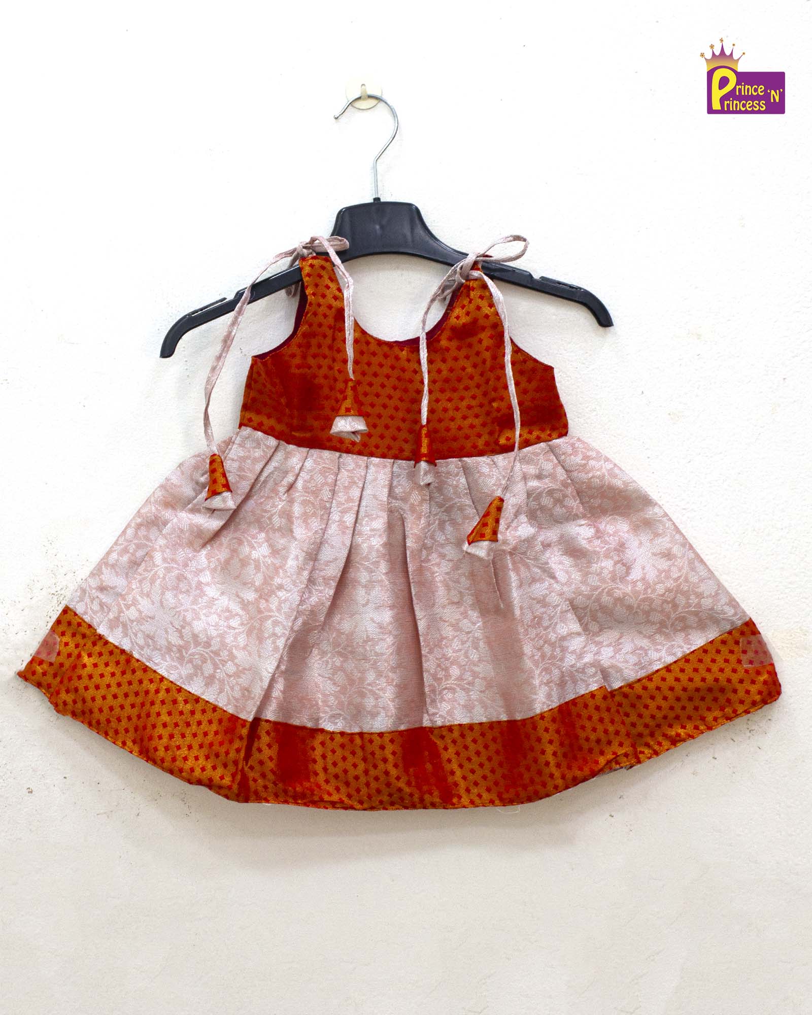 Toddlers Navy Blue Green Raw Silk Pattu Frock LF1484 - Prince N Princess