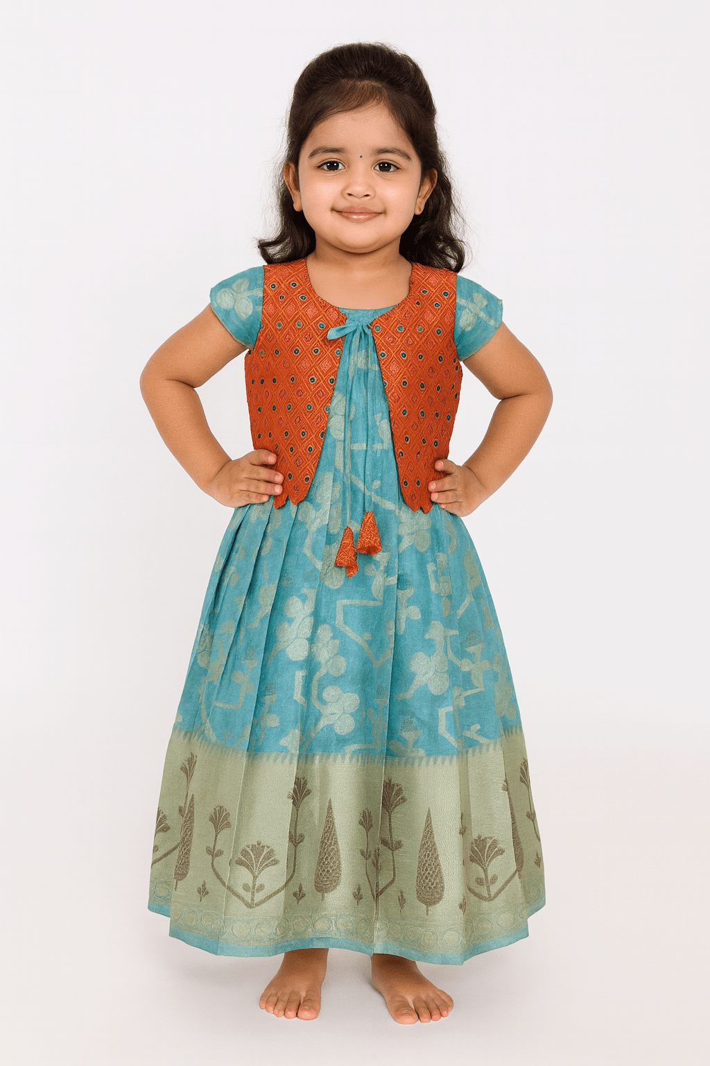 Traditional Blue Red Coat Gown PG504 - Prince N Princess