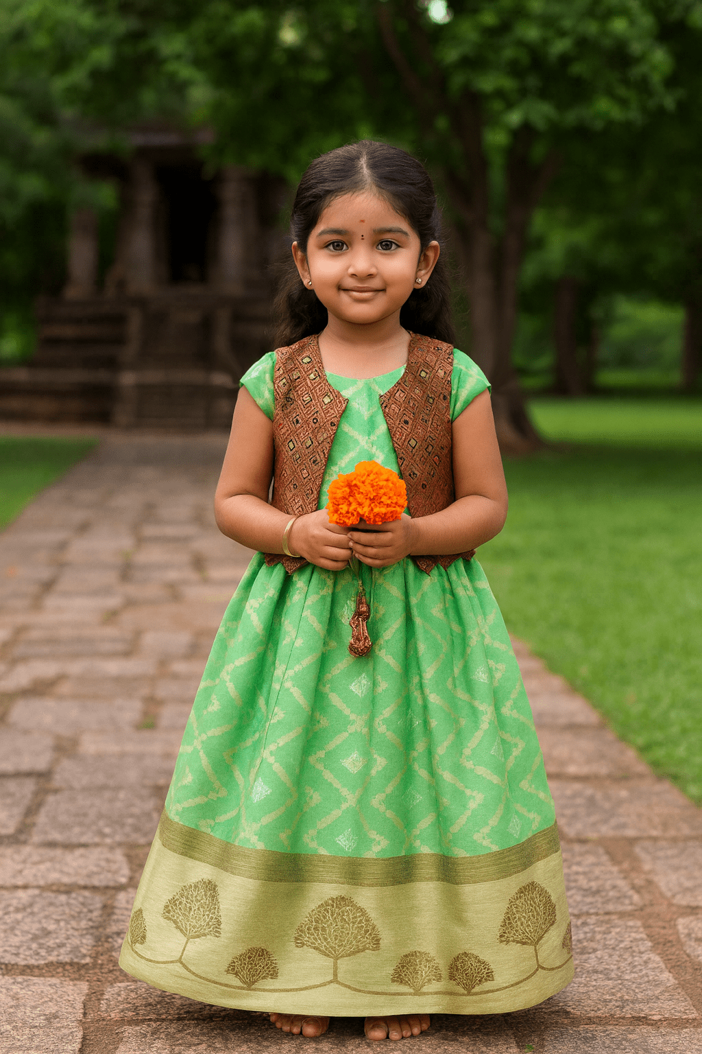 Traditional Green Maroon Coat Gown PG552 - Prince N Princess