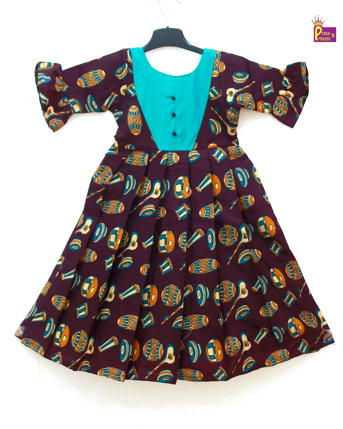 Traditional Kalamkari Long gown PG474 for kids festival wear